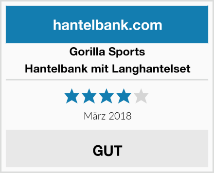 GORILLA SPORTS Hantelbank mit Langhantelset Test